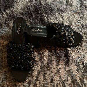 Bella Marie Black Braided Women's Mules